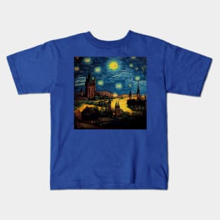 Starry Night Wizarding School Van Gogh Kids T-Shirt